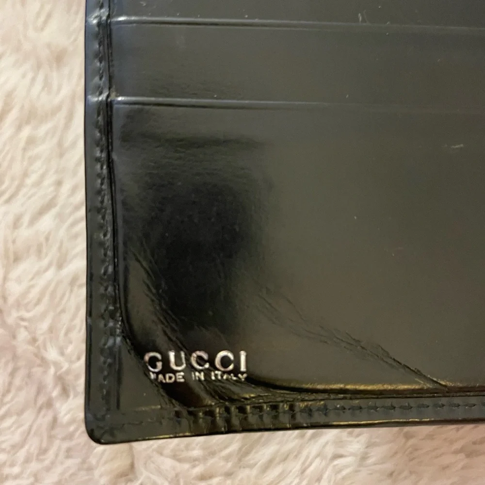 Men’s Black Patent Leather Gucci Wallet